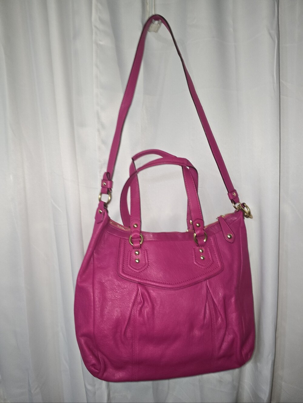 COACH F20104 GENUINE  Leather Tote SATCHEL Pink Bag